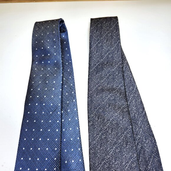 Daniel Hechter Paris Necktie Lot of Two Blue Men's Silk Tie 100% Silk Tie - Picture 3 of 6